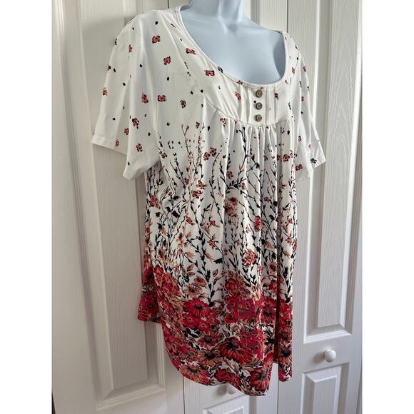 Women's Casual Round Neck Short Sleeve Tunic Top for Leggings Loose Blouse Shirt - Picture 3 of 8